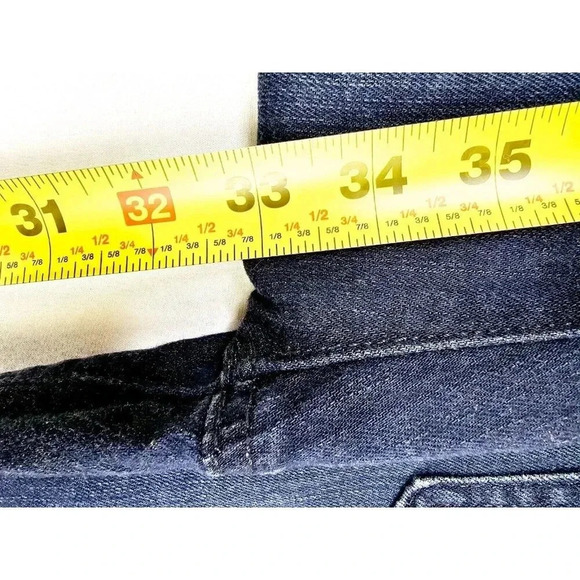 Spanx Size 24X33 Women's The Slim-X Straight Blue Denim Red Rivet Logo Jeans - Picture 8 of 13